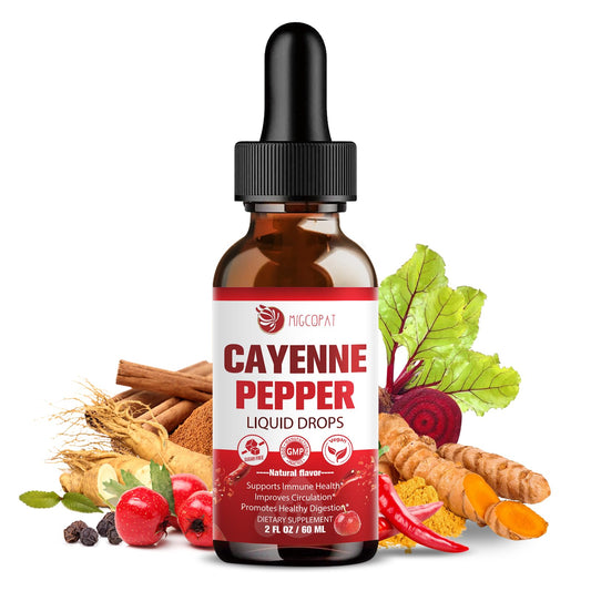 Migcopat Cayenne Pepper Drops bottle with label