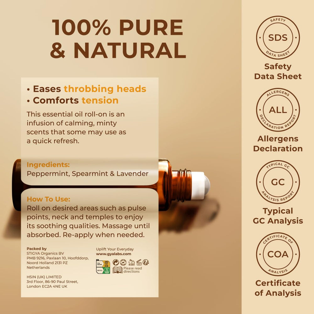 Packaging and label of Migraine Manager essential oil