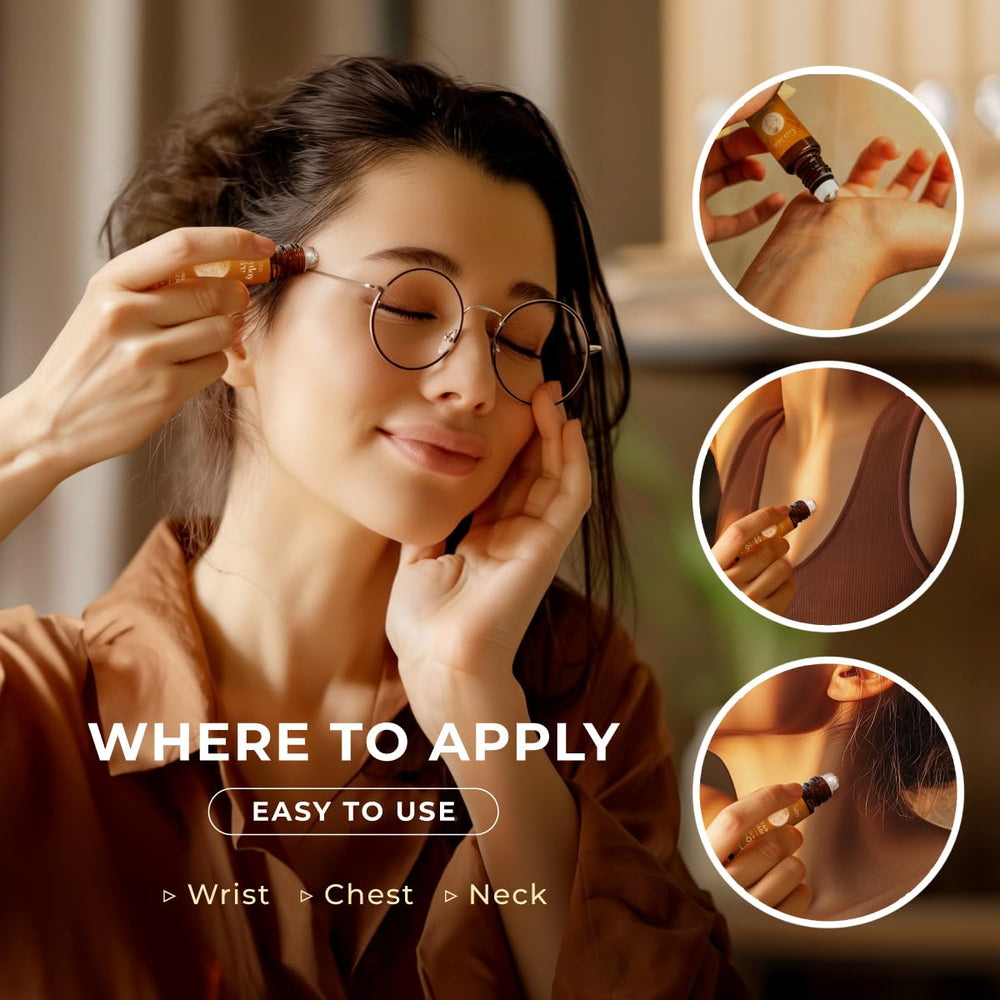 Pocket-friendly travel-size roll-on for migraine relief