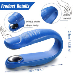 Close-up of migraine relief clip showing grip and magnetic thumb