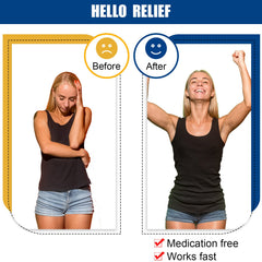 Two-color migraine relief clips arranged for display