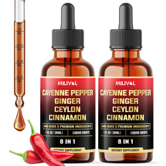 Milivol 8in1 Cayenne Pepper Drops bottle front view
