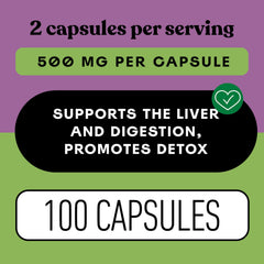 Two bottles of milk thistle capsules 500 mg