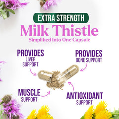 Milk thistle and dandelion root ingredients visual