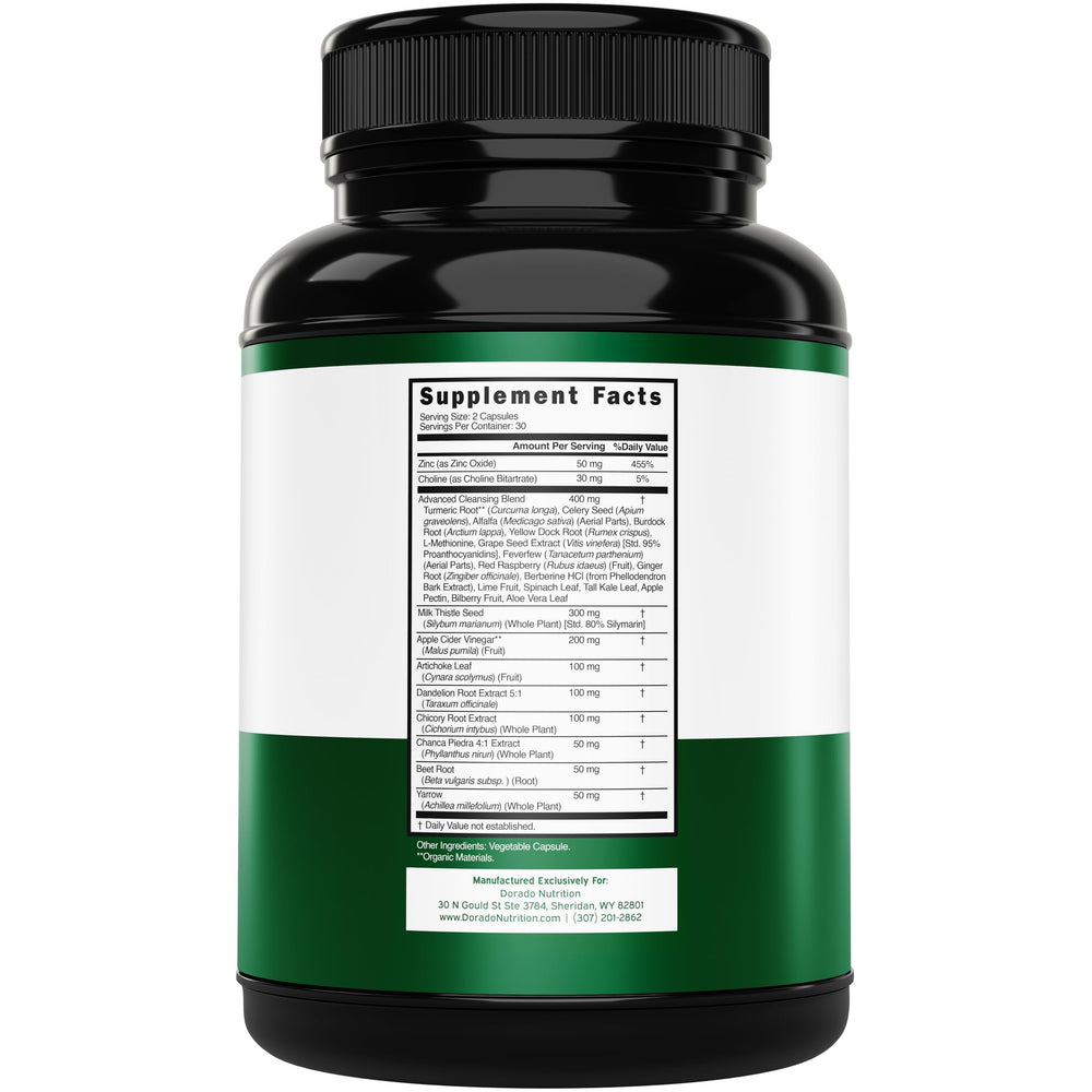 Milk thistle, dandelion root, turmeric and artichoke extract ingredients