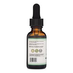 Close-up of Organic Milk Thistle seed extract label per serving