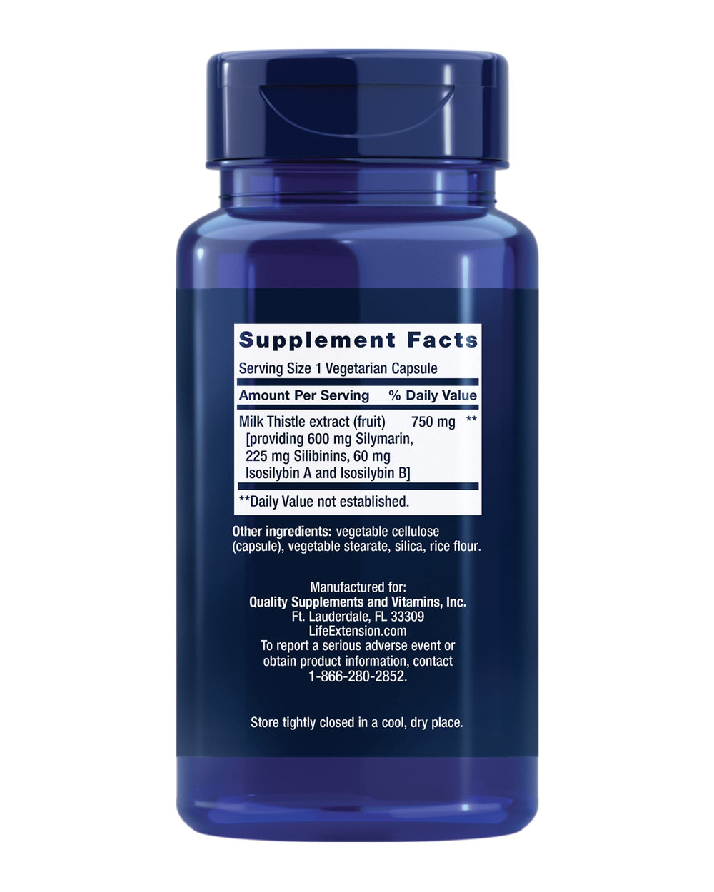 Milk thistle extract with 750 mg active compounds