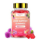 Bottle ofMilk Thistle Liver Detox Gummies with strawberry flavor