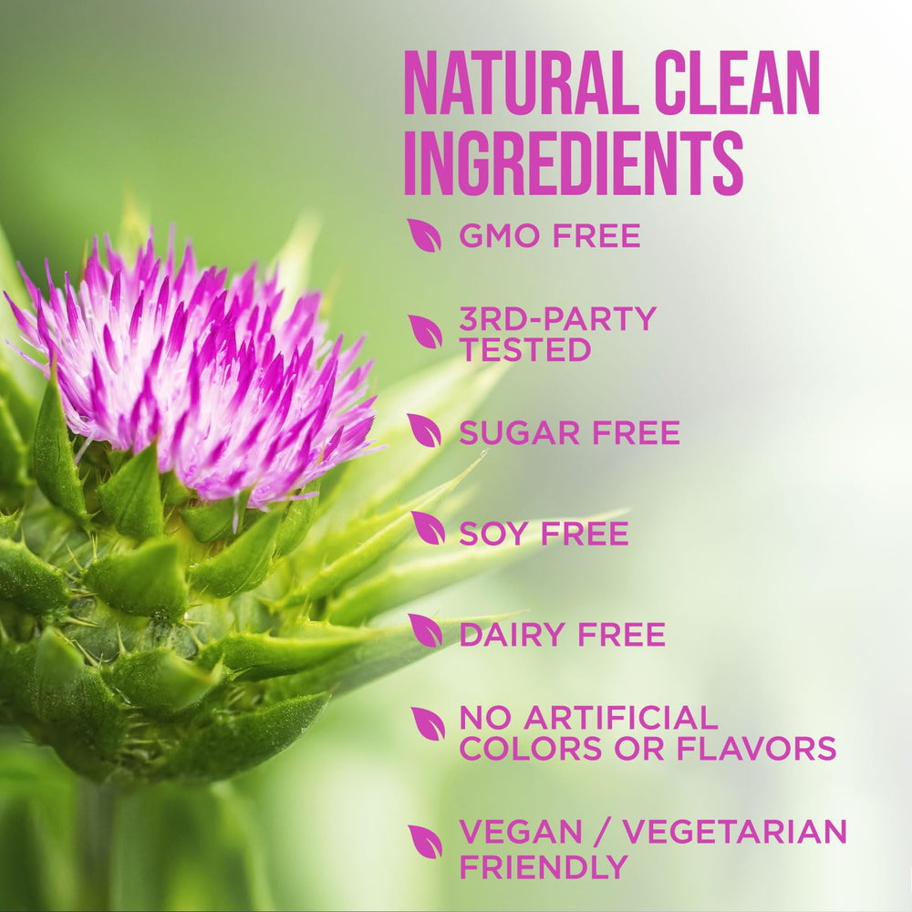 Product packaging front view of Milk Thistle supplement