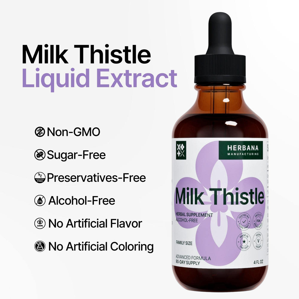USA-made Milk Thistle liquid extract bottle