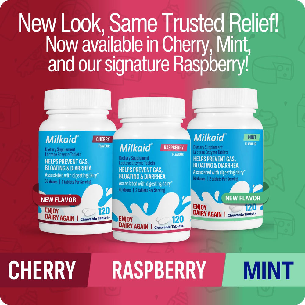 Milkaid bottle with 120 tablets for dairy digestion