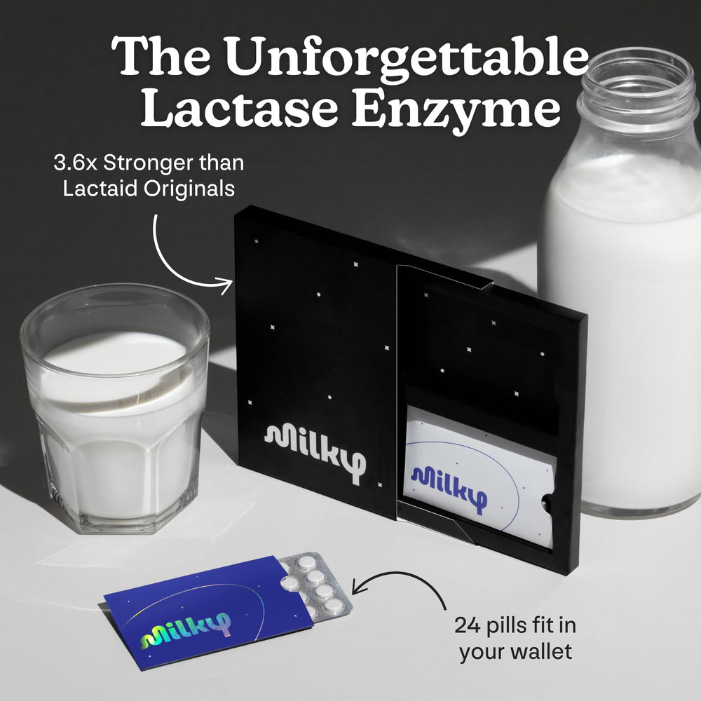 Relief from bloating and gas with Milky Lactose Intolerance Pills