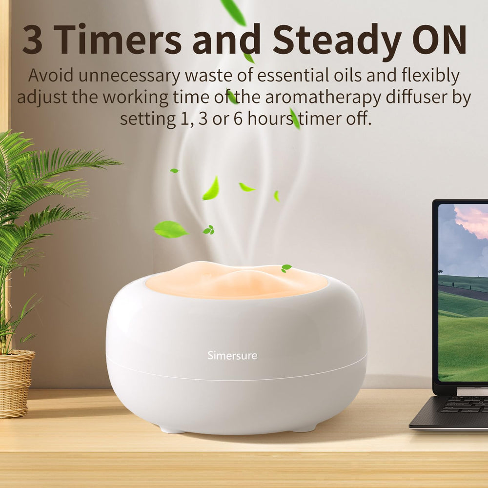 Close-up of timer and auto-off features on diffuser
