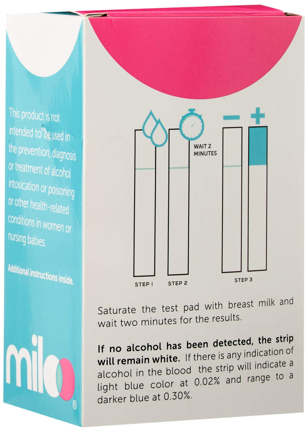 Individual sealed breastmilk alcohol test strip sachets