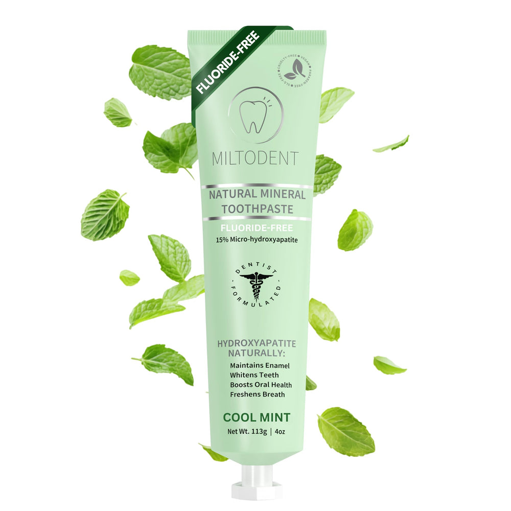 MILTODENT Hydroxyapatite toothpaste packaging and tube