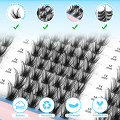 MilyBest lash clusters lengths 10-16mm for customizable looks
