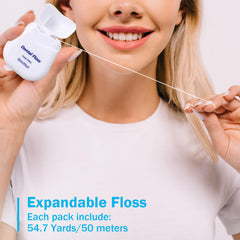 Mint flavor high-glide dental floss close-up