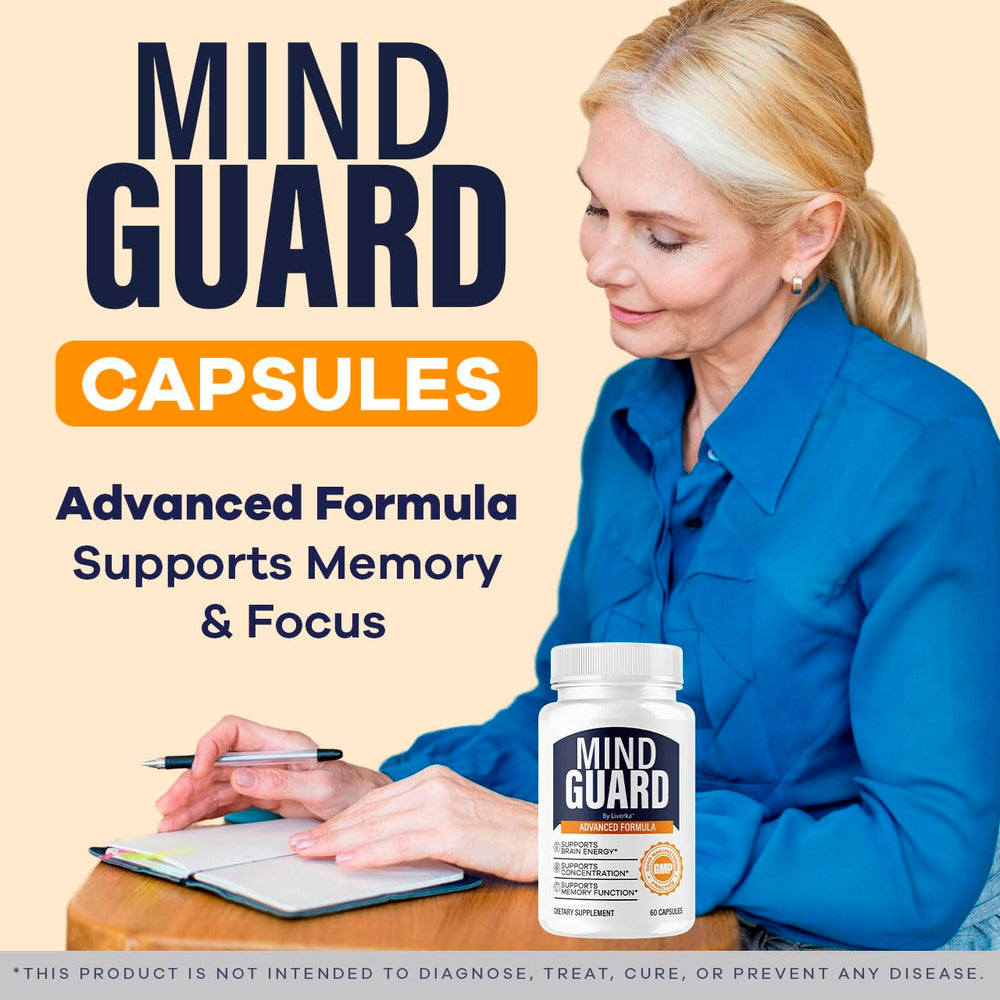 Mind Guard Brain Supplement bottle label close-up