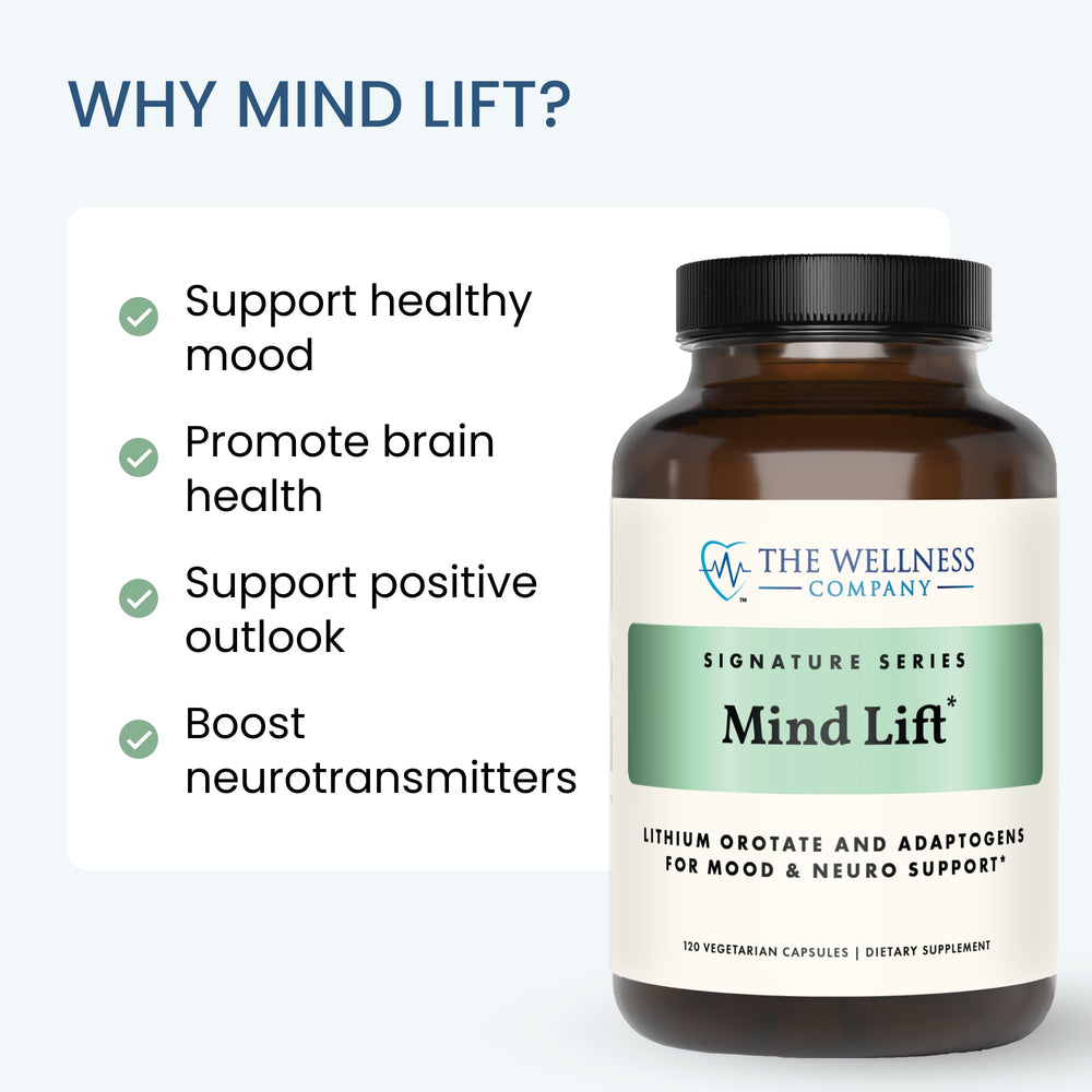 Lifestyle image of a calm, focused person taking Mind Lift