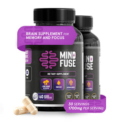 MindFuse Nootropic Memory Booster 2-Pack (120 capsules) with Lion's Mane, Ashwagandha, Omega-3 & L-Theanine