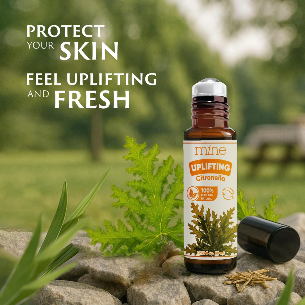 Citronella essential oil roll-on roller applicator close-up