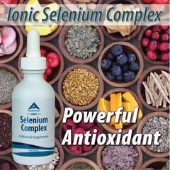 Mineral glass bottle highlighting selenium source