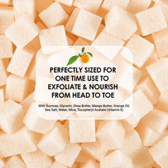 Close-up of fine sugar crystals and organic butters in the texture of the cubes
