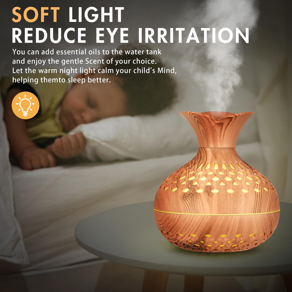 Humidifier with seven-color LED night light in use