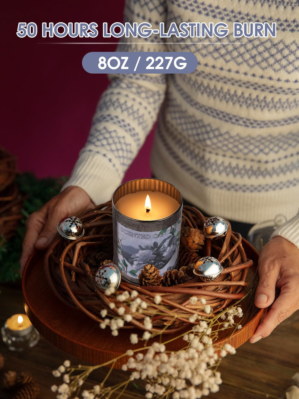 Minimalist tin container candle for home decor