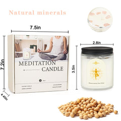 Minimalist white jar candle decor with crystals for home decor
