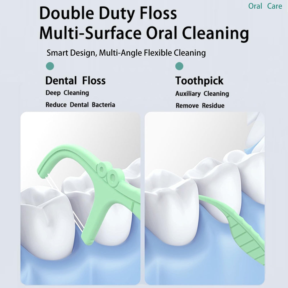 Mint flavor dental floss picks
