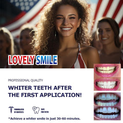 Mint-flavored whitening strip and refreshed breath after use