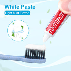 Close-up of mint-flavored travel toothpaste