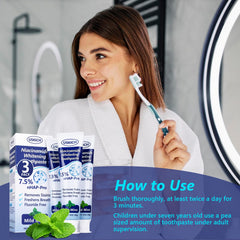Mint leaves and toothpaste for fresh breath