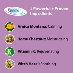 Miracle Plus Arnica Cream tube shows easy application for daily skin care after minor trauma.