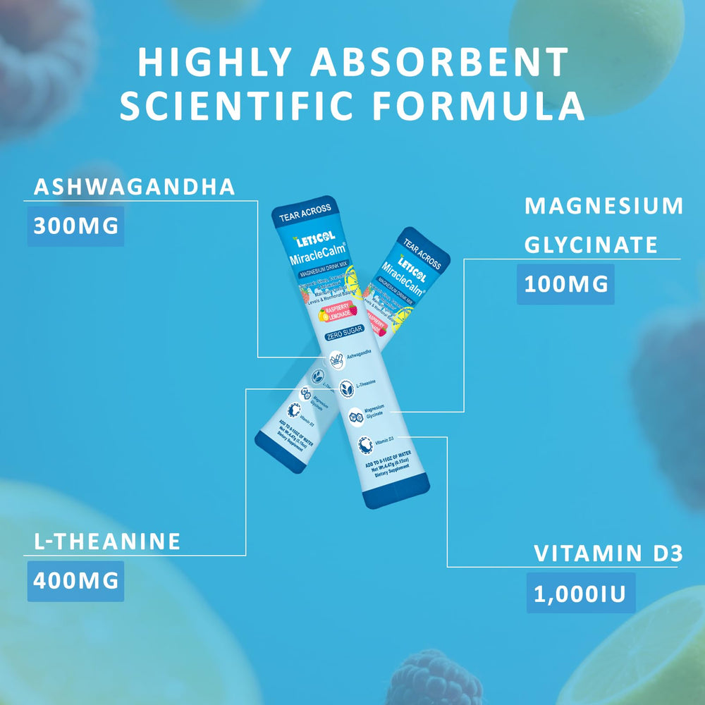 MiracleCalm bottle back label with ingredients and usage