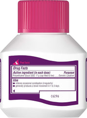 MiraLAX bottle marketed as nonstimulant option for gentle relief.