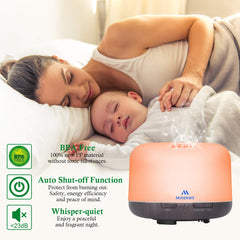 Miserwe diffuser placed in a home office/spa-like environment