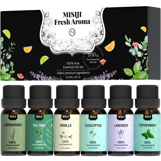 MISIJI 6 x 10ml essential oil bottles for diffuser