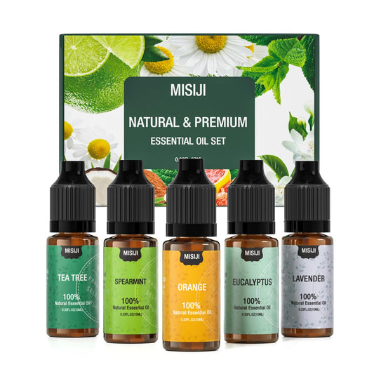 Amber glass bottle of MISIJI essential oil for diffuser