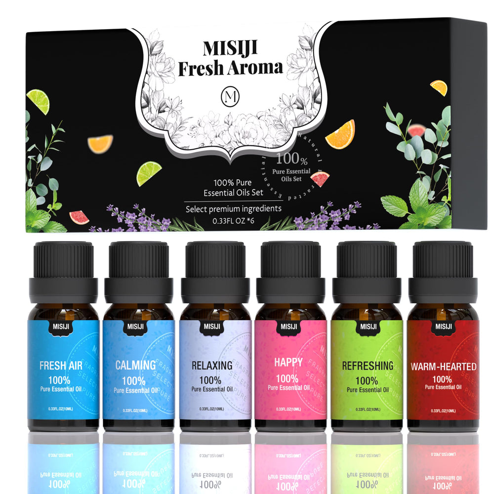 MISIJI Well-Being Essential Oils Set 6 x 10ml – box and bottles