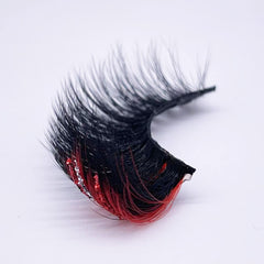 Miss Kiss red-ended lashes worn look for cosplay or party