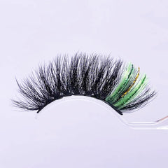 Miss Kiss lashes featuring green glitter end highlight for eye-catching drama