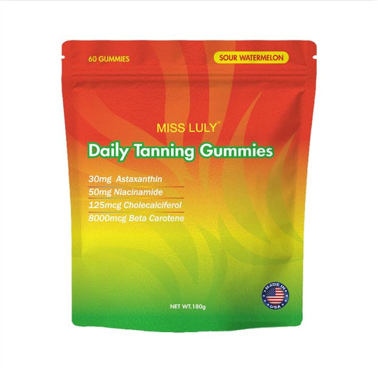 MISS LULY Daily Tanning Gummies Sour Watermelon bottle front