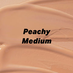 MISS2M Careful 104 Peachy swatch reveals warm medium shade for under-eye and face.
