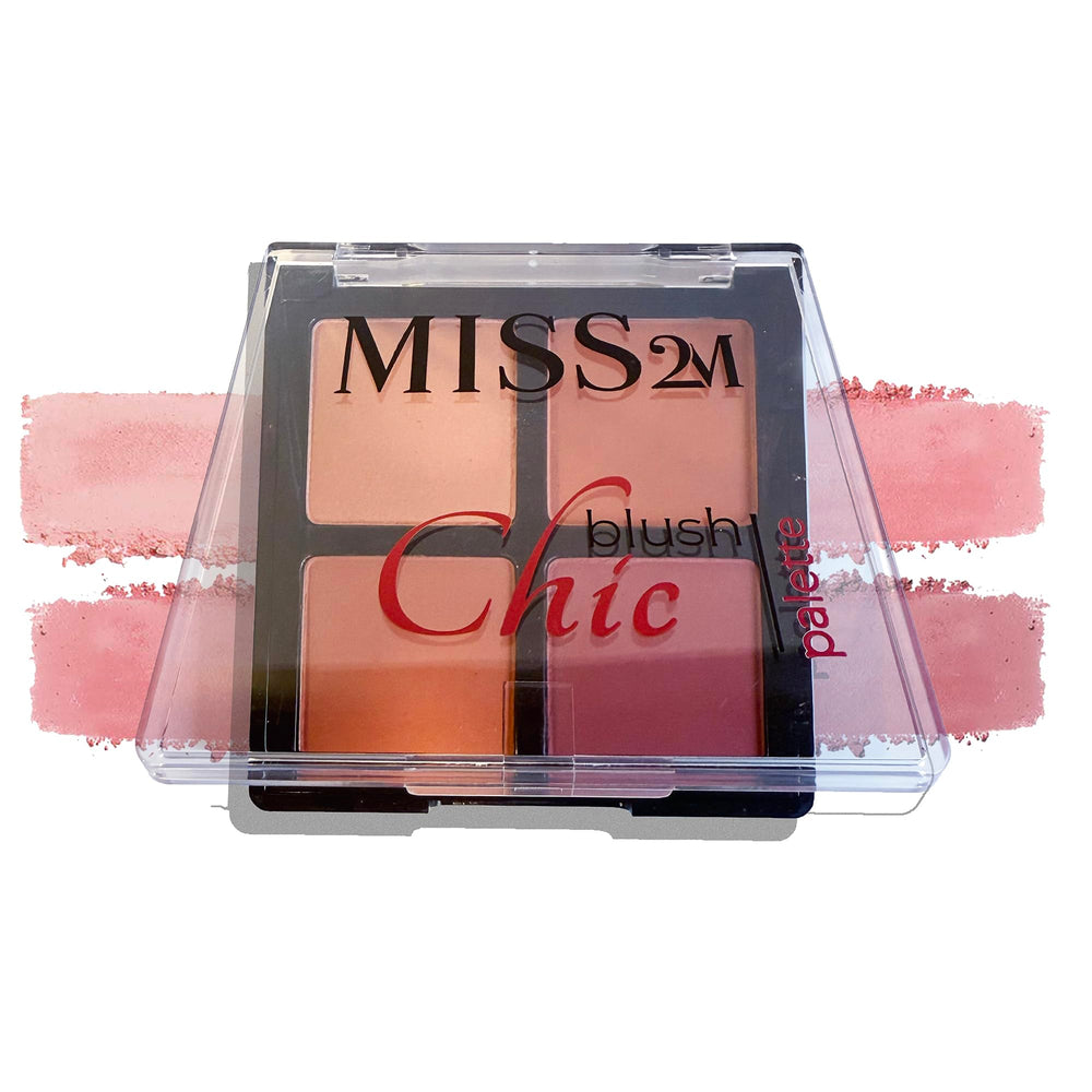 MISS2M Chic Powder Blush Contour Palette open compact showing Delicate Rose shade as natural blush