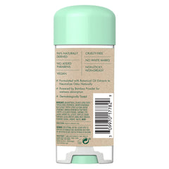 Brand packaging emphasizing vegan and cruelty-free commitments for Mitchum gel cream.