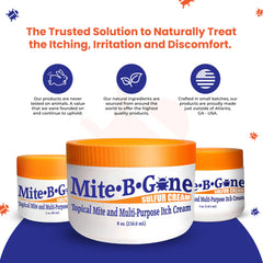 Mite-B-Gone small-batch USA production label conveys craftsmanship.