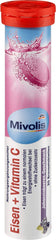 Mivolis logo and product branding for Iron + Vitamin C tablets