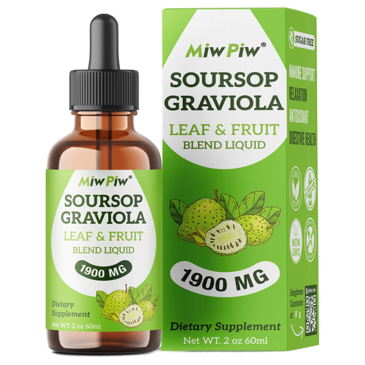 Miw Piw Soursop Graviola Liquid Drops bottle – 1900mg, 2oz